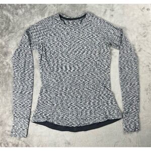Lululemon Runderful Long Sleeve Spaced Out Space Dye Black White Womens Sz 8